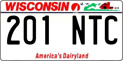 WI license plate 201NTC