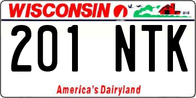 WI license plate 201NTK