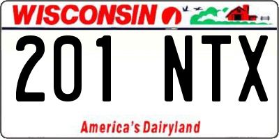 WI license plate 201NTX