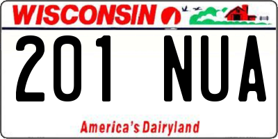 WI license plate 201NUA