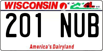 WI license plate 201NUB