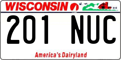 WI license plate 201NUC