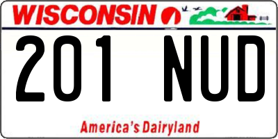 WI license plate 201NUD