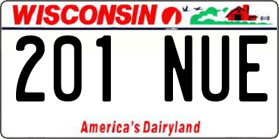 WI license plate 201NUE