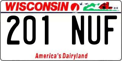 WI license plate 201NUF