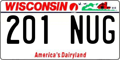 WI license plate 201NUG