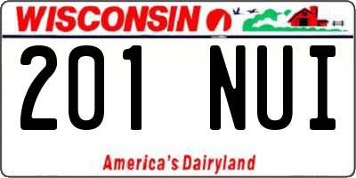 WI license plate 201NUI