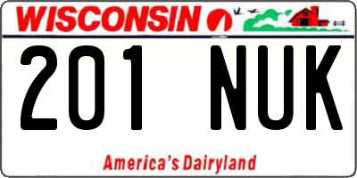 WI license plate 201NUK