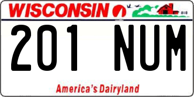 WI license plate 201NUM