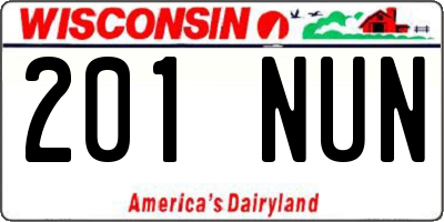 WI license plate 201NUN