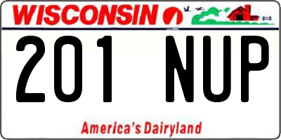 WI license plate 201NUP