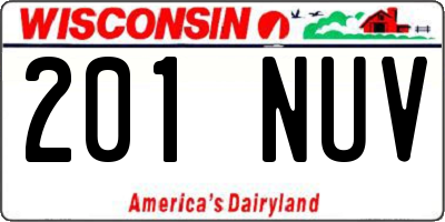 WI license plate 201NUV