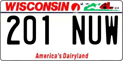 WI license plate 201NUW