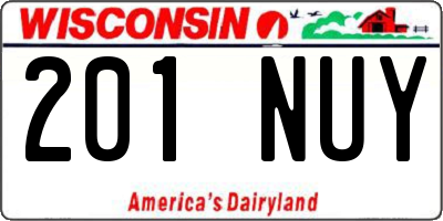 WI license plate 201NUY