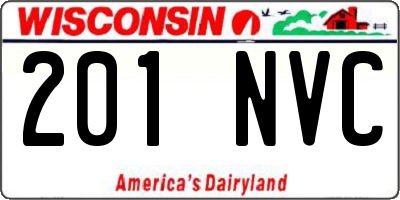 WI license plate 201NVC
