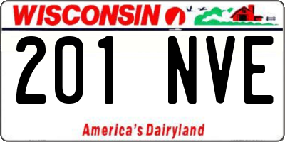 WI license plate 201NVE