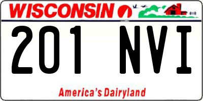 WI license plate 201NVI