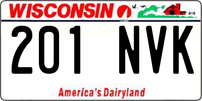 WI license plate 201NVK
