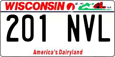 WI license plate 201NVL