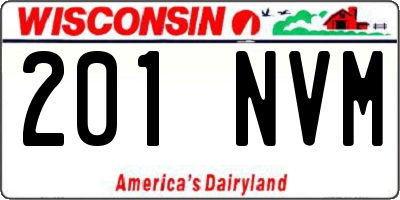 WI license plate 201NVM