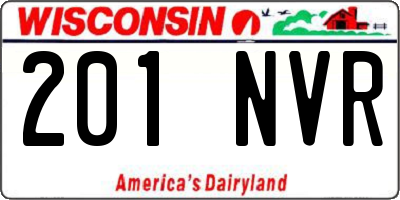 WI license plate 201NVR