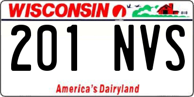 WI license plate 201NVS