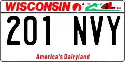 WI license plate 201NVY