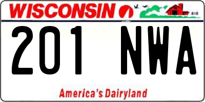 WI license plate 201NWA