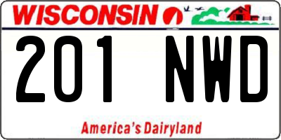 WI license plate 201NWD