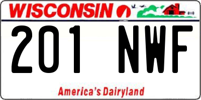 WI license plate 201NWF
