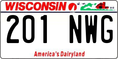 WI license plate 201NWG