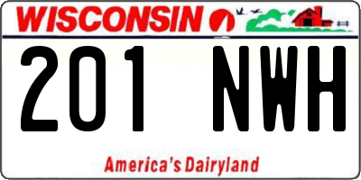 WI license plate 201NWH