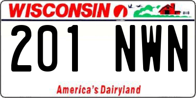 WI license plate 201NWN