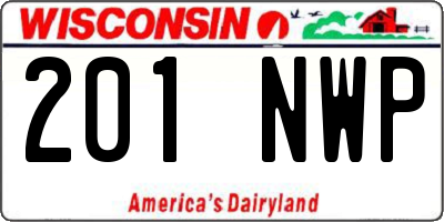 WI license plate 201NWP