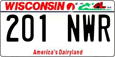 WI license plate 201NWR