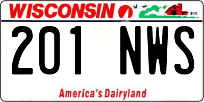 WI license plate 201NWS