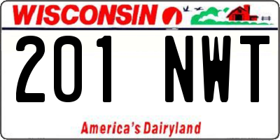 WI license plate 201NWT