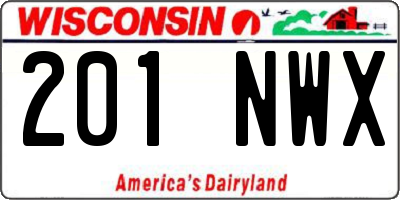 WI license plate 201NWX
