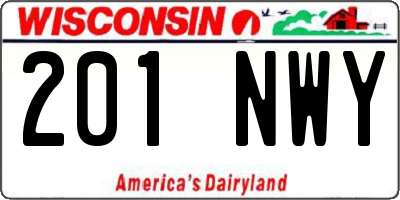 WI license plate 201NWY