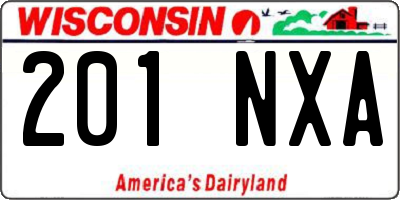 WI license plate 201NXA