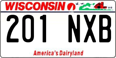 WI license plate 201NXB