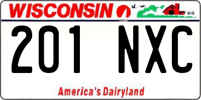 WI license plate 201NXC