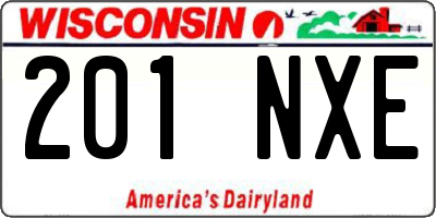 WI license plate 201NXE