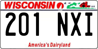 WI license plate 201NXI