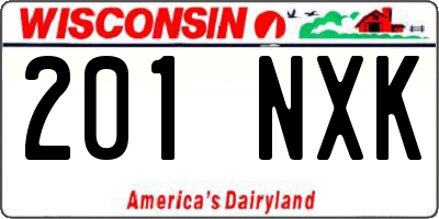 WI license plate 201NXK