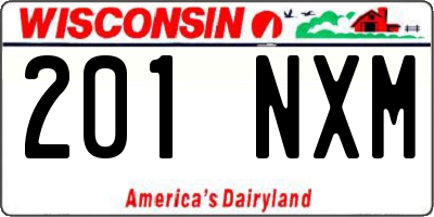 WI license plate 201NXM