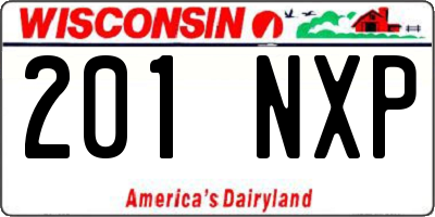 WI license plate 201NXP