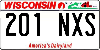 WI license plate 201NXS