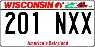 WI license plate 201NXX