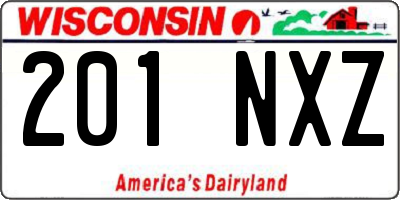 WI license plate 201NXZ